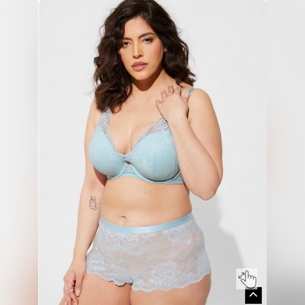 Torrid Floral Lace Mid-Rise Cheeky Mini Lattice Back Panty 4x